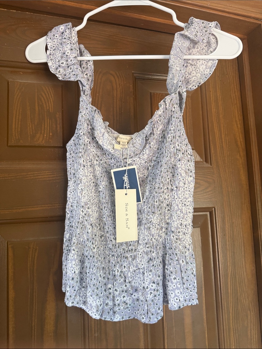 Lavender Floral Smocked Tank Top